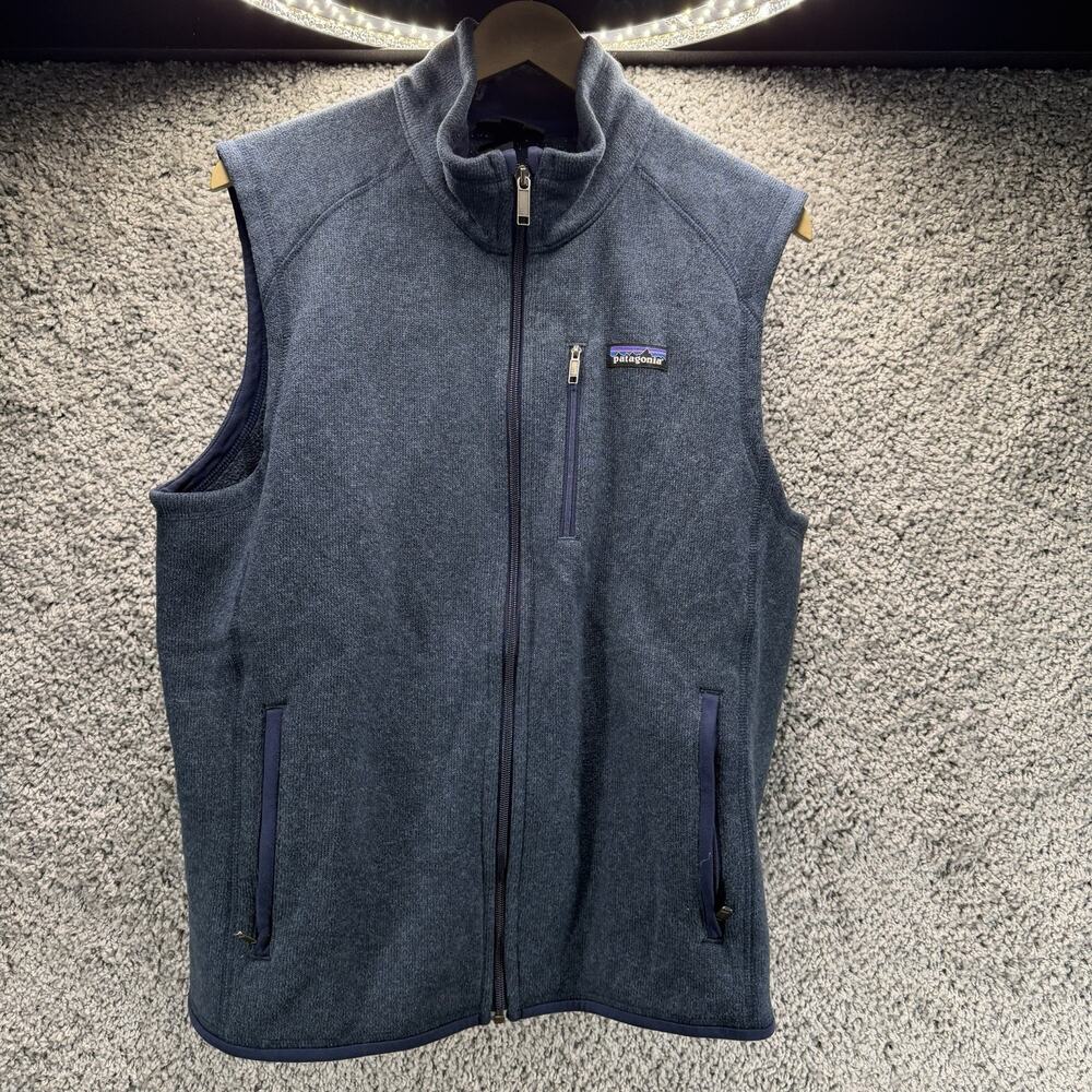 Patagonia Men's Blue Fleece Vest Size Large Full Zip Good Condition